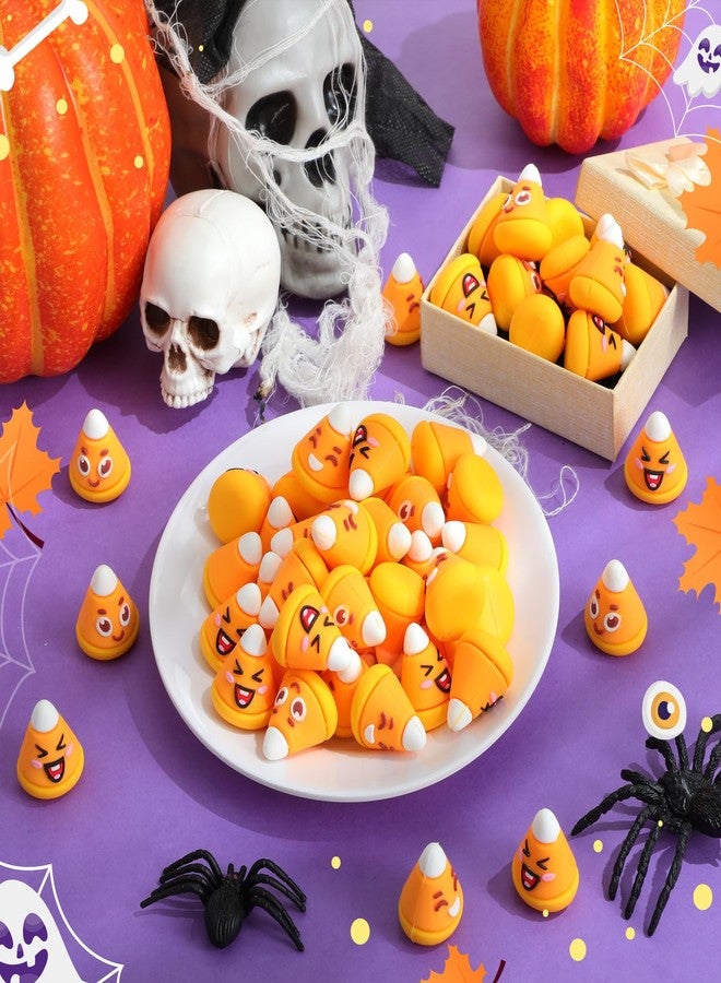 مجموعة سيمجوينج من 60 قطعة من زينة حلوى الذرة الصغيرة للهالوين، بكميات كبيرة، زينة حلوى الذرة المزيفة الصغيرة لعيد الشكر، تماثيل صغيرة مع 3 تعابير وجه، مثالية لتزيين المزهريات في الهالوين والخريف والأعمال اليدوية. - Image 5